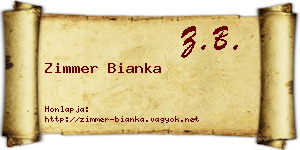Zimmer Bianka névjegykártya